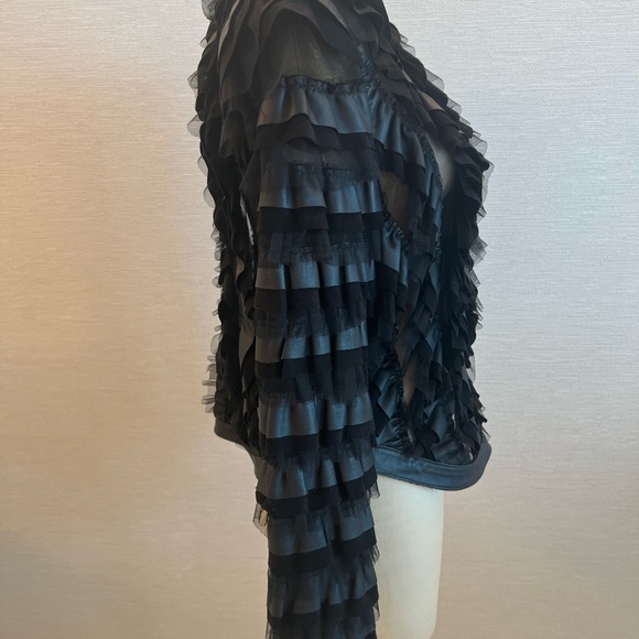 Fancy James Leather and Tulle Jacket Size M Unique Custom - Picture 3 of 9